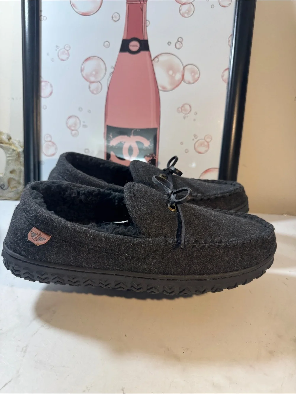 NWOT Dockers Men’s Faux Wool Boater Moc Slip-On Slippers - Size 10